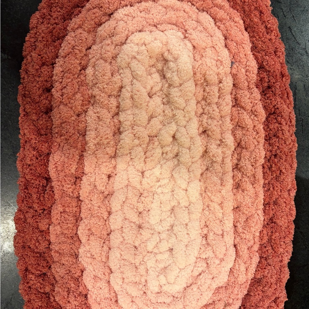 Cozy Pink and cream oval mat, pet bed or nesting pod for baby/stroller